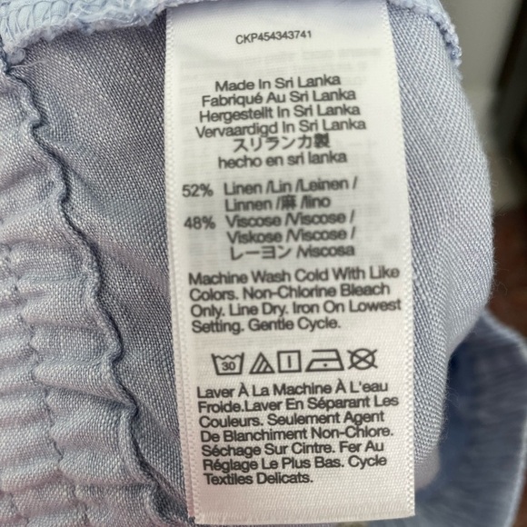 Madewell Linen-Blend Track Trousers Blue Size Small Summer Coastal Natural 24 - Picture 7 of 9